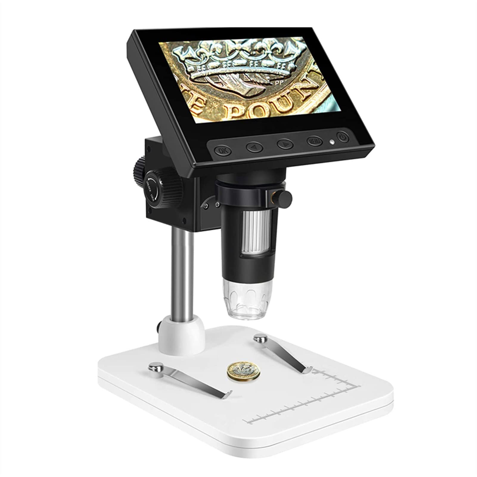 LNHHG LCD Digital Microscope 4.3" Handheld USB 50X-1000X Magnification Coin Video Camera With 8 LED(DM3 Stand)