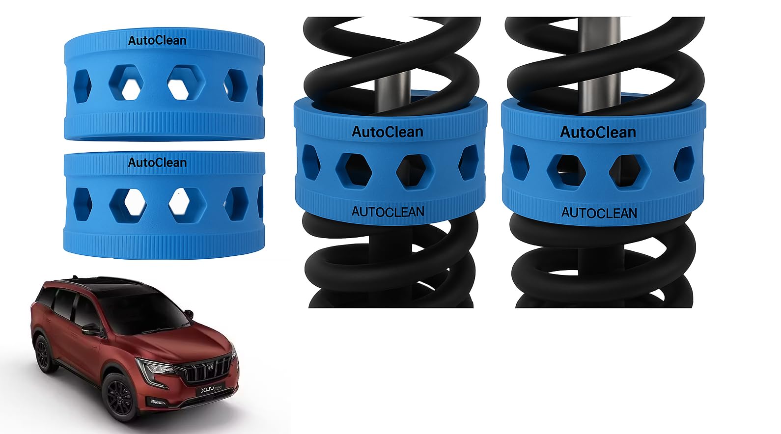 Autoclean Front Coil Spring Rubber Buffer Kit for XUV700 | Size D | Increases Car Height, Shock Absorber & Suspension Stabilizer Cushioner-image-47