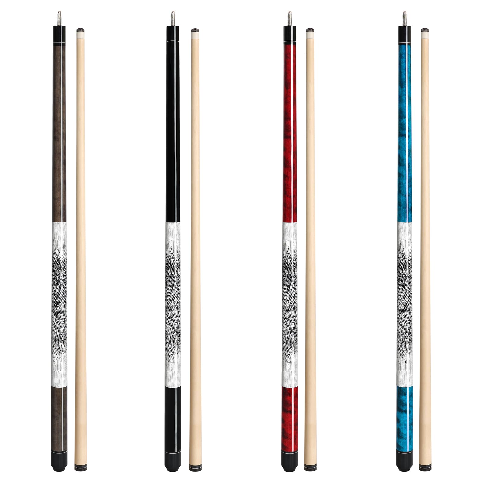 LOTKEY Pool Cue Sticks for Adults,Super Straightened Up 58'' 18 19 20 21oz Billiard Cues Canadian Maple Tacos De Billar Profesional Set of 4/3/2/1 House Bar Pool Que Table Beginner Pool Queue