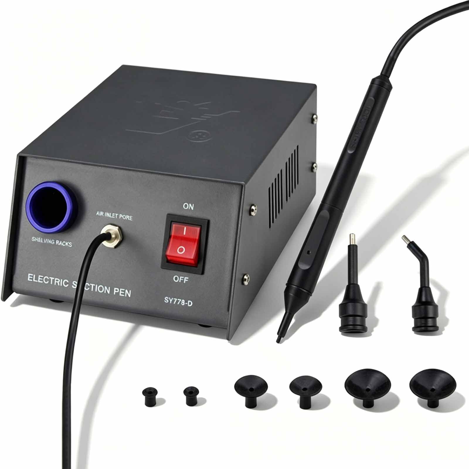 MRJYK Electric Vacuum Suction Pen Set, Anti-static Ic Chip Pickup Tool, With 2 Suction Needles And 6 Suction Cups, For Precision Component Placement, Telecommunications And Computer Repair