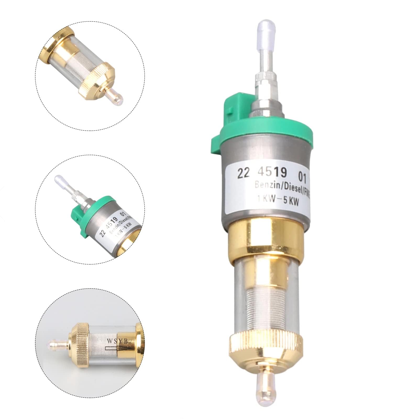 Pompe De Dosage Diesel 12V Pour Chauffage D'appoint (1-5 KW) - Volume 22 Cc - Double Filtre - En Cuivre - 6