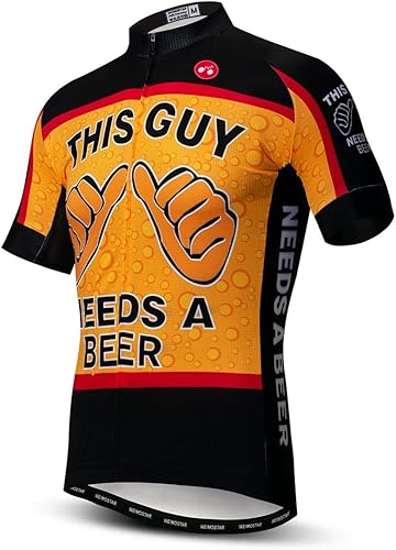 Miniatura 2 de Camisetas de ciclismo para hombre, camisetas de ciclismo de manga corta con cremallera completa