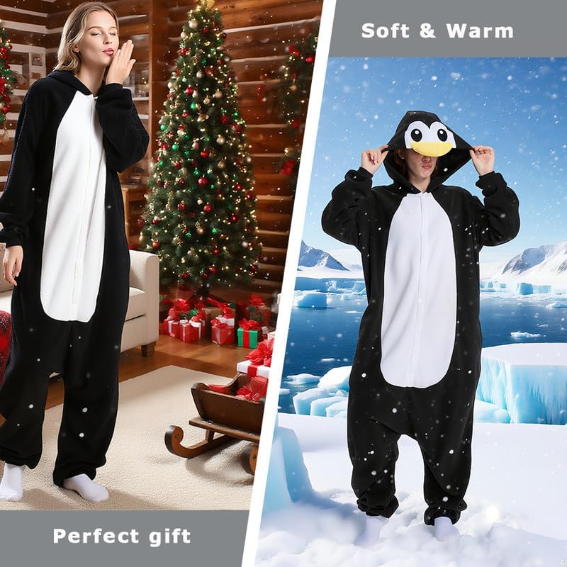 Adult Animal Onesie - Onesies Pajamas for Women & Men Couples, Soft Fleece Halloween Cosplay Costumes Sleepwear - Image 6