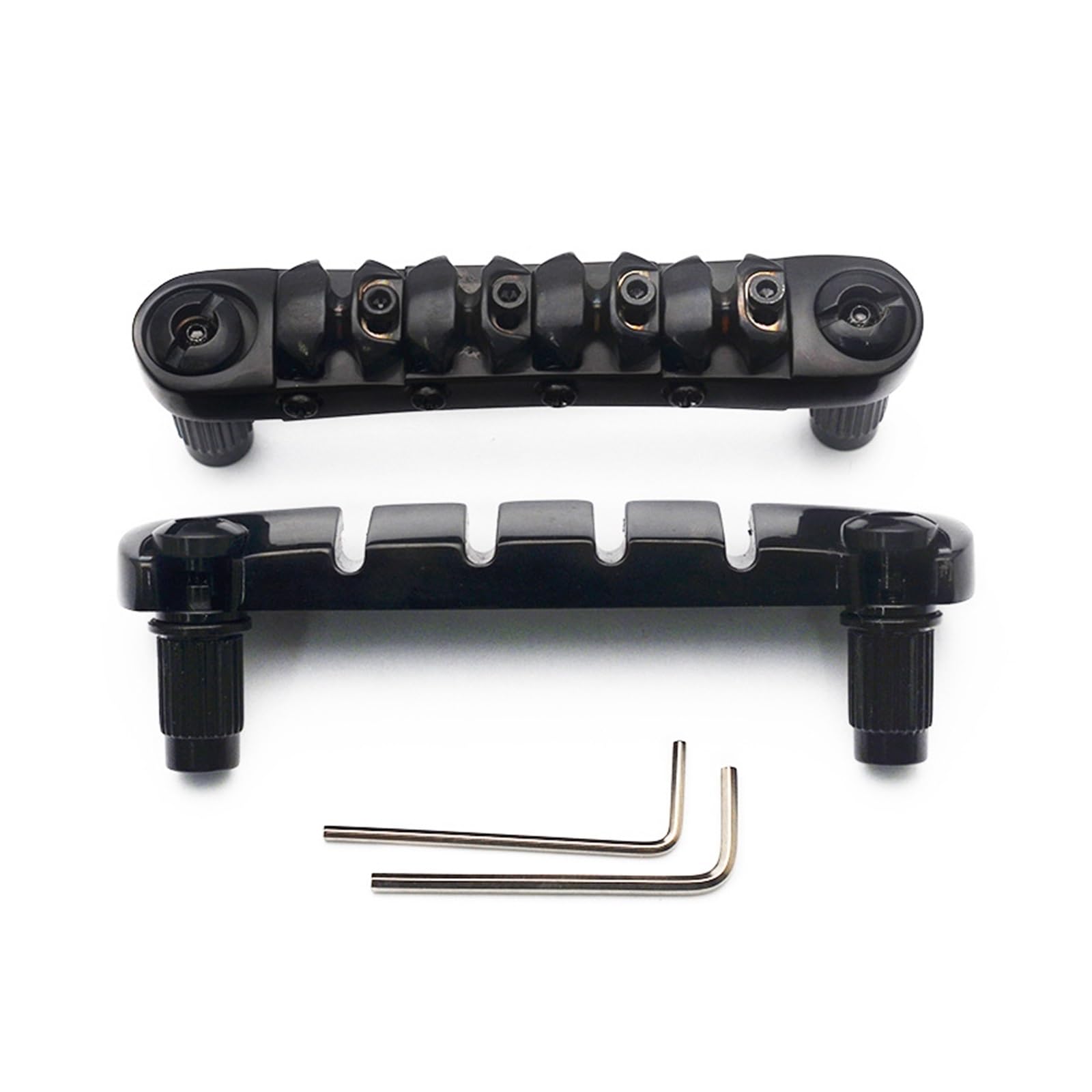 Puente De Bloqueo Para Guitarra/bajo Con 4 Perillas De Altura Ajustable Y Acción De Cuerda De 18 Mm | Puente de guitarra(Bk)