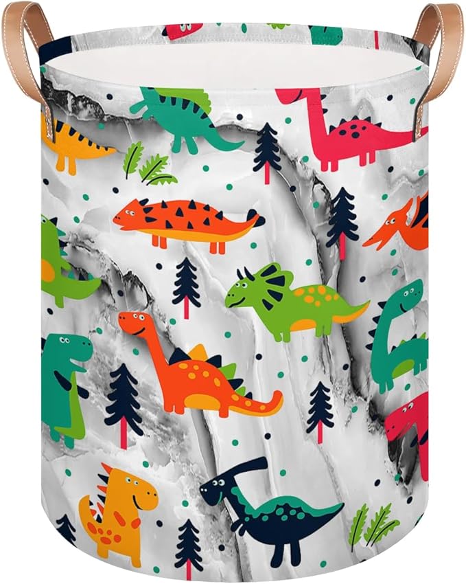 Large Marble Texture Laundry Basket Fabric Basket Dinosaur Marble