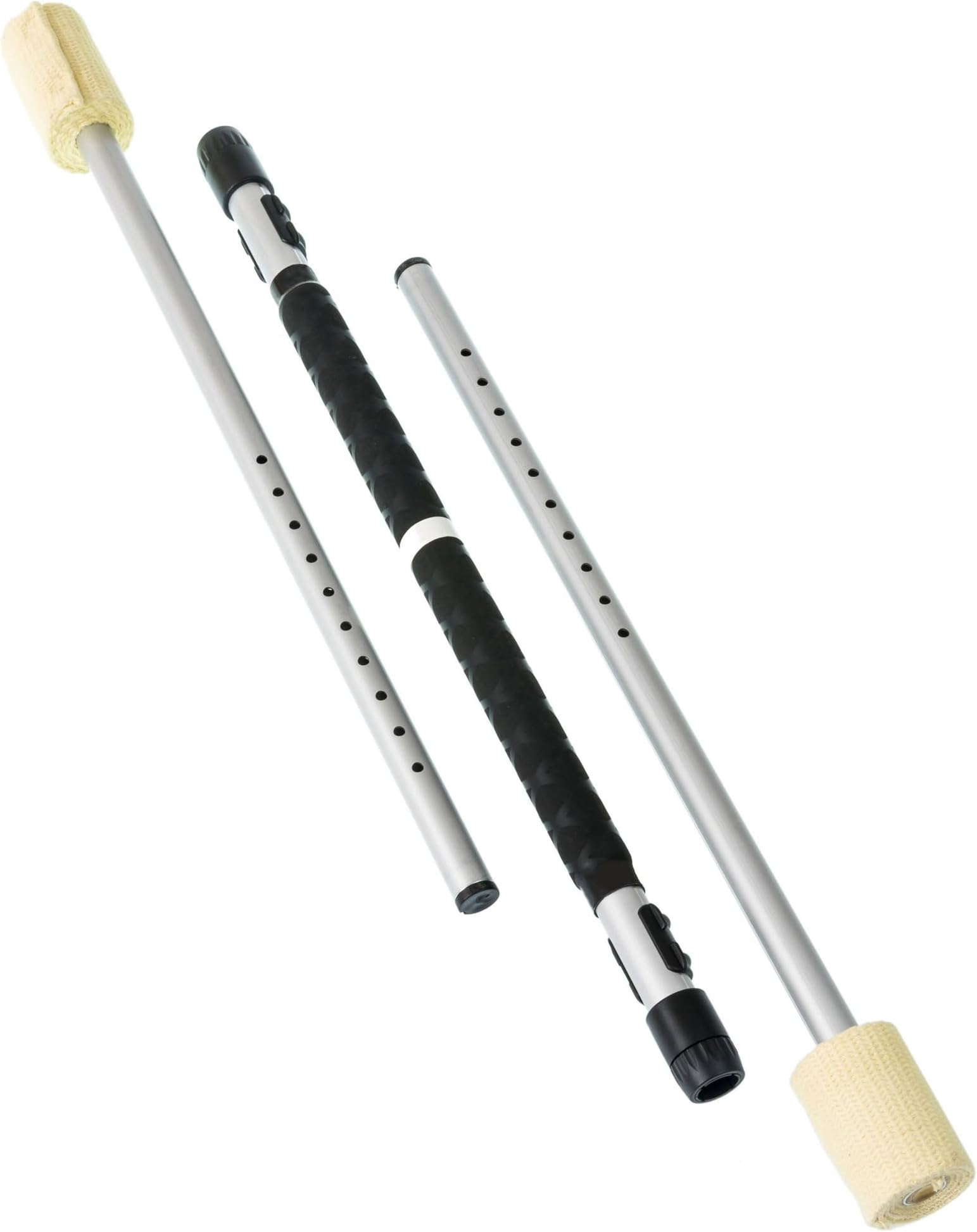 Collapsible Fire Staff with Kevlar Wicks - Adjustable Length 43" to 59" - T6 Aluminum Tubing with Fiberglass Core - Optimal Weight Distribution, Pro-Grip Handle
