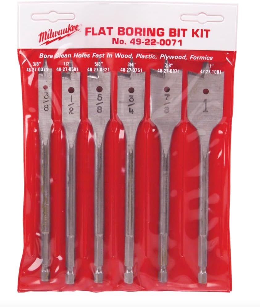 Milwaukee Electric Tool 49-22-0071 6" Spade Bit Kit, 6 Piece