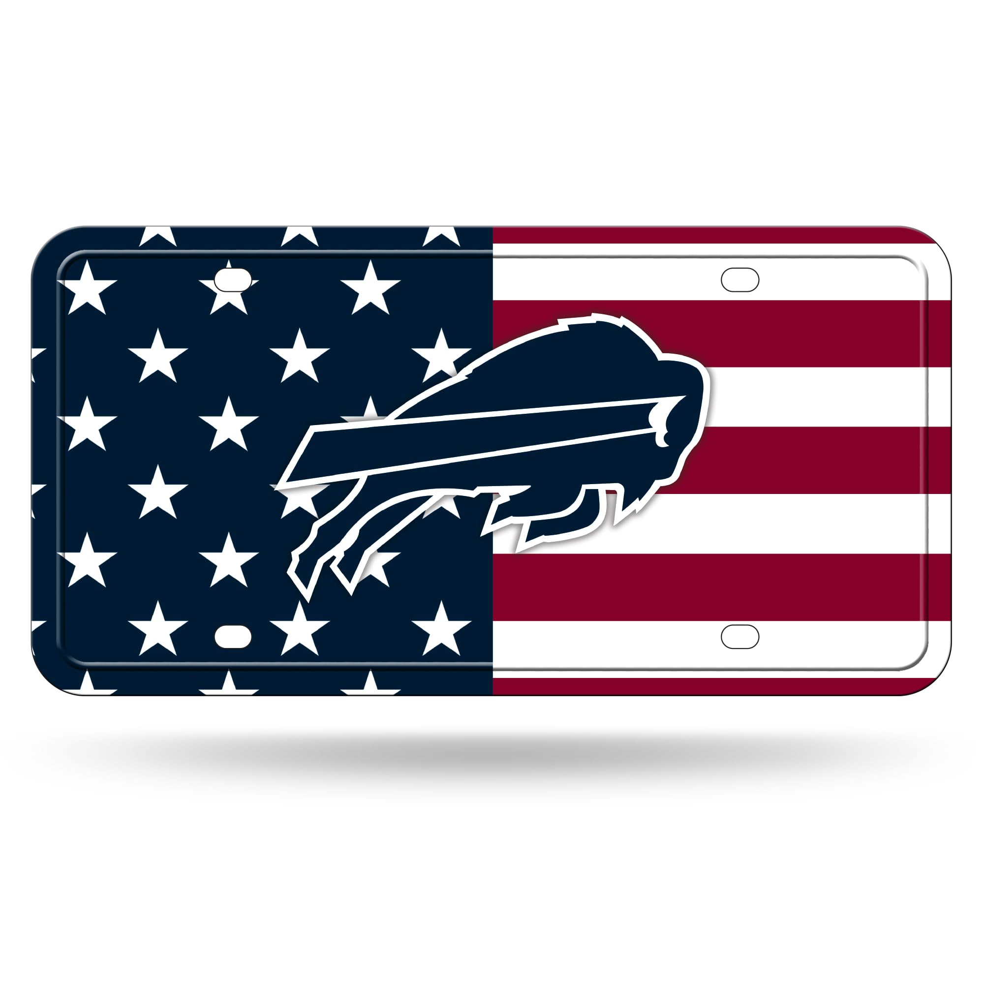 Rico Industries NFL Football Buffalo Bills USA Metal Auto Tag 6" x 12" - Great for Truck/Car/SUV