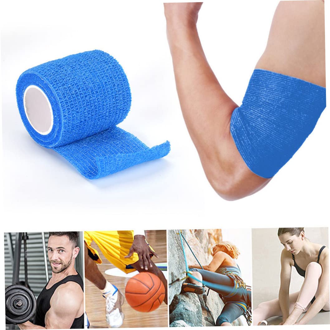 Taśma klejąca, taśma uszczelniająca, samoprzylepna taśma bandażowa elastyczna przylegająca rolka do owijania sportowa taśma weterynarza sprzęt pierwszej pomocy czerwony 180x5cm 24 szt. (Color : Blu)