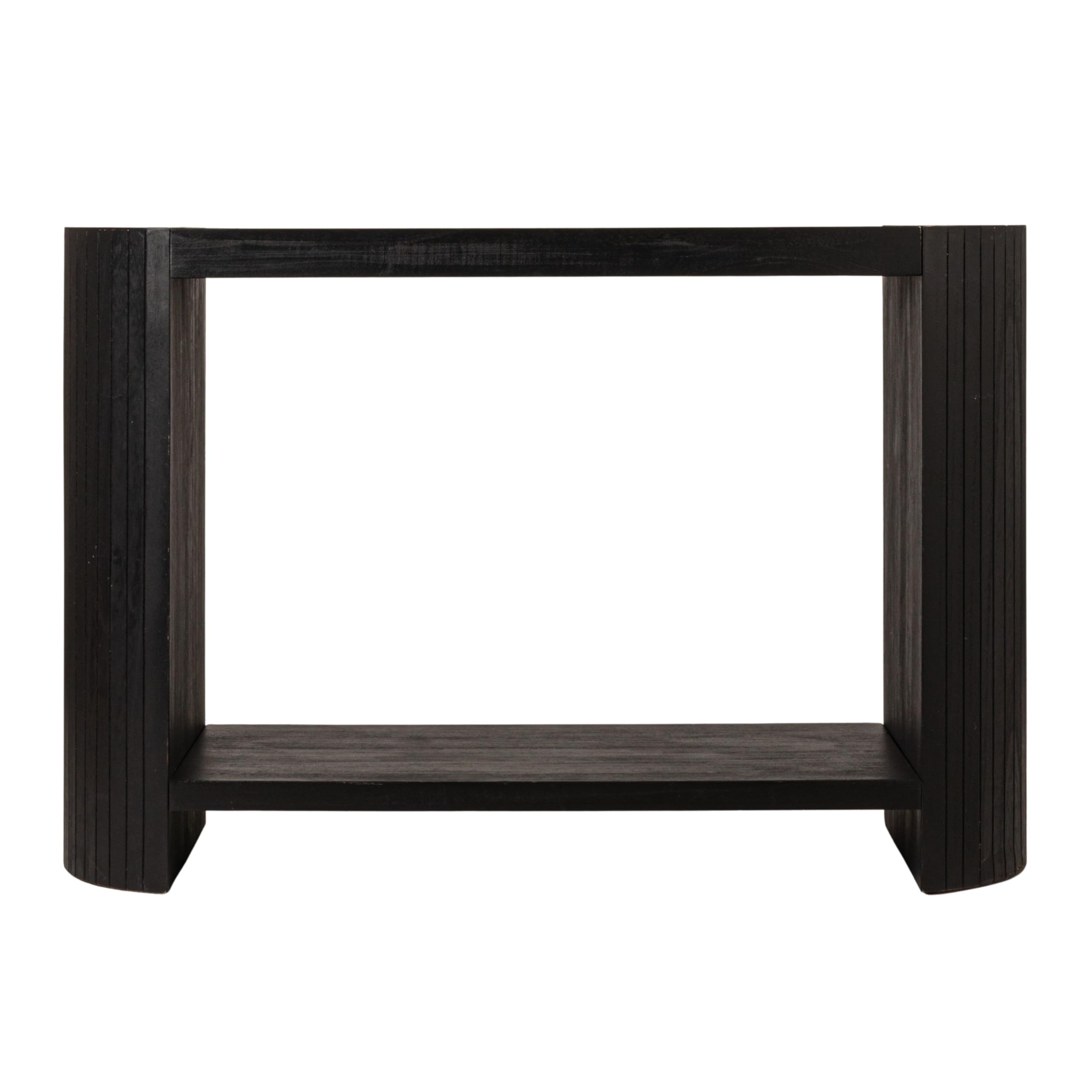 Creative Co-Op Modern Black Rounded-Edge Console Table