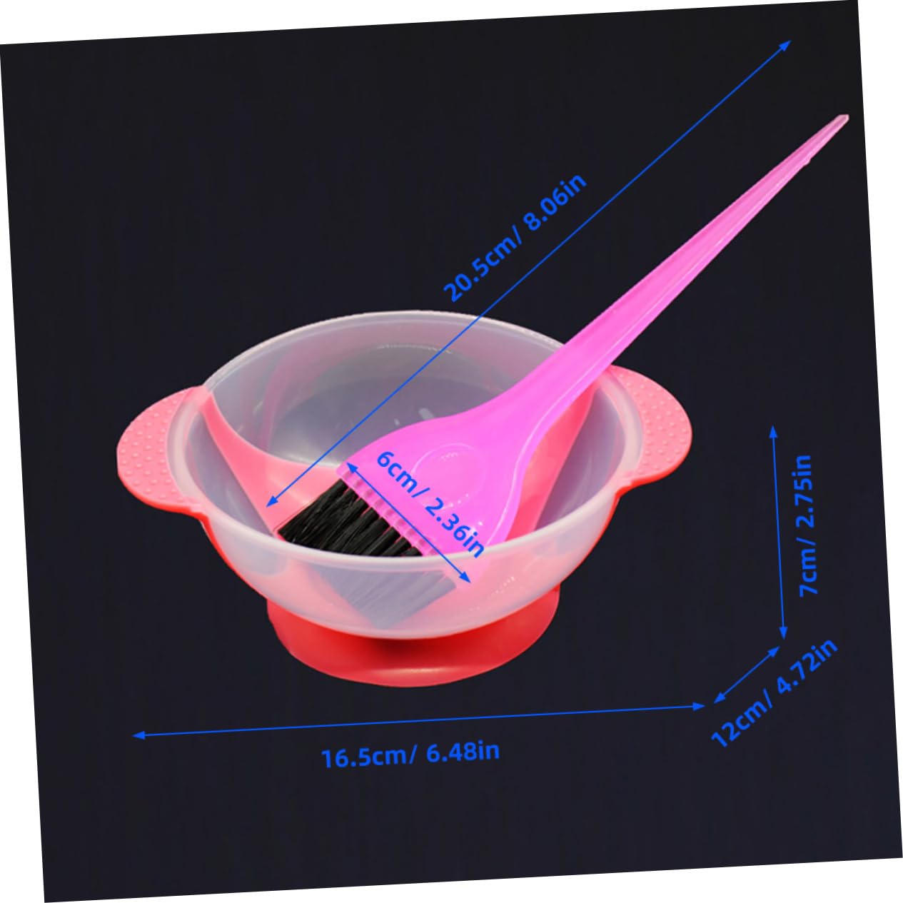 VICASKY 1 Set Hair Coloring Brush with Mixing Bowls Durable Hair Dye Bowls and Brushes Multiple Colors for Easy Use and Stability for Home and Salon