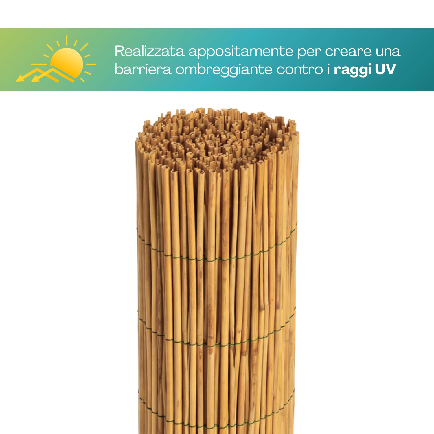 Virsus Arella in canna di Bambù, Recinzione Ombreggiante in bamboo naturale, Stuoia Frangivento e Frangivista per Decorazioni e Coperture, per Giardino, Balcone, Gazebo -3776F (200x300 cm)