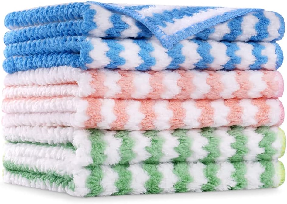 Set 12 Strofinacci In Microfibra 30x30cm - Asciugamani Assorbenti Per Cucina Riutilizzabili - Foto 5