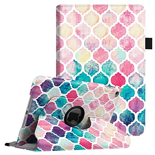 Fintie Rotating Case for iPad Mini 4-360 Degree Rotating Stand Case with Smart Cover Auto Sleep/Wake Feature for iPad Mini 4 (2015 Release), Moroccan Love