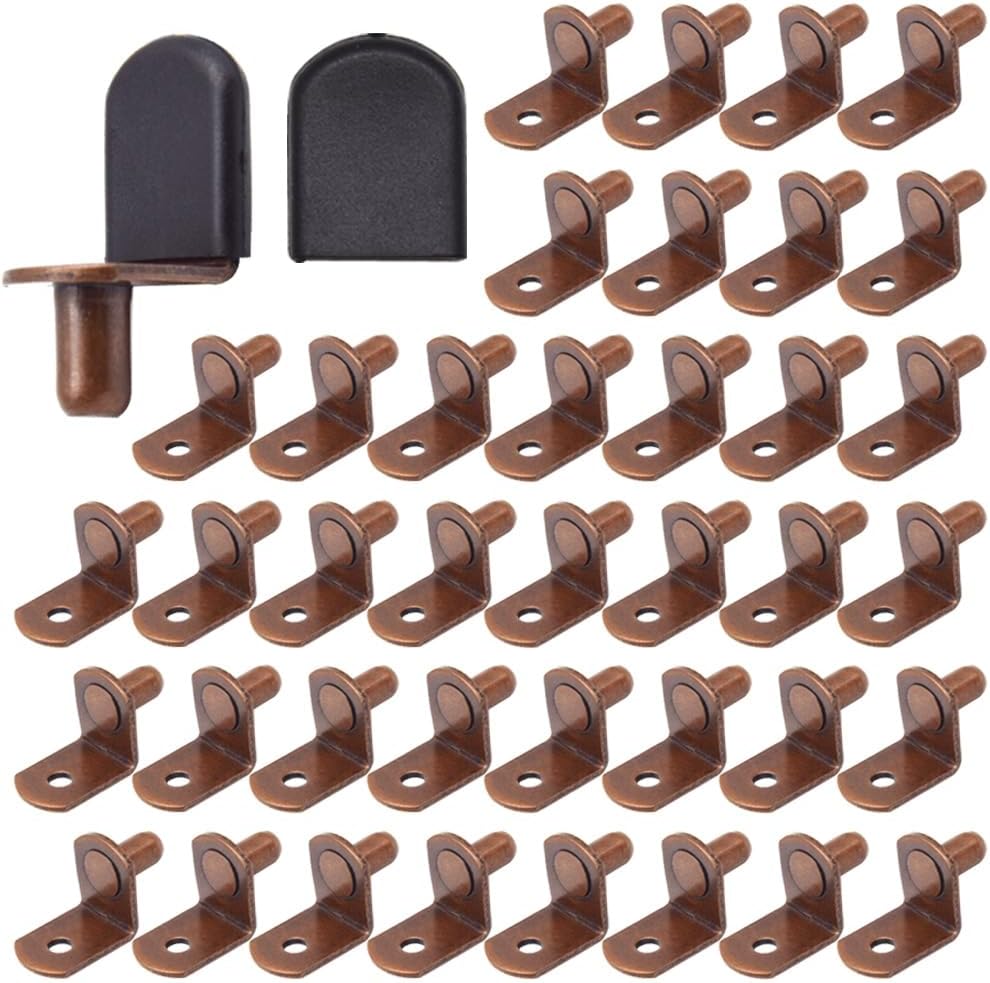 Hocansen 50 PCS Shelf Pins Kit with Rubber Sleeve , Glass