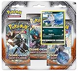 pokemon karten starter set 3-Pack Blister von Sonne & Mond: Nacht in Flammen enthält drei Boosterpacks dieses Sets sowie eine von zwei möglichen Promokarten