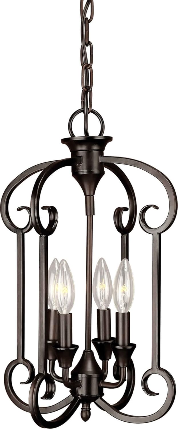 Forte Lighting 7000-04-32 Pendant with No Shades, Antique Bronze