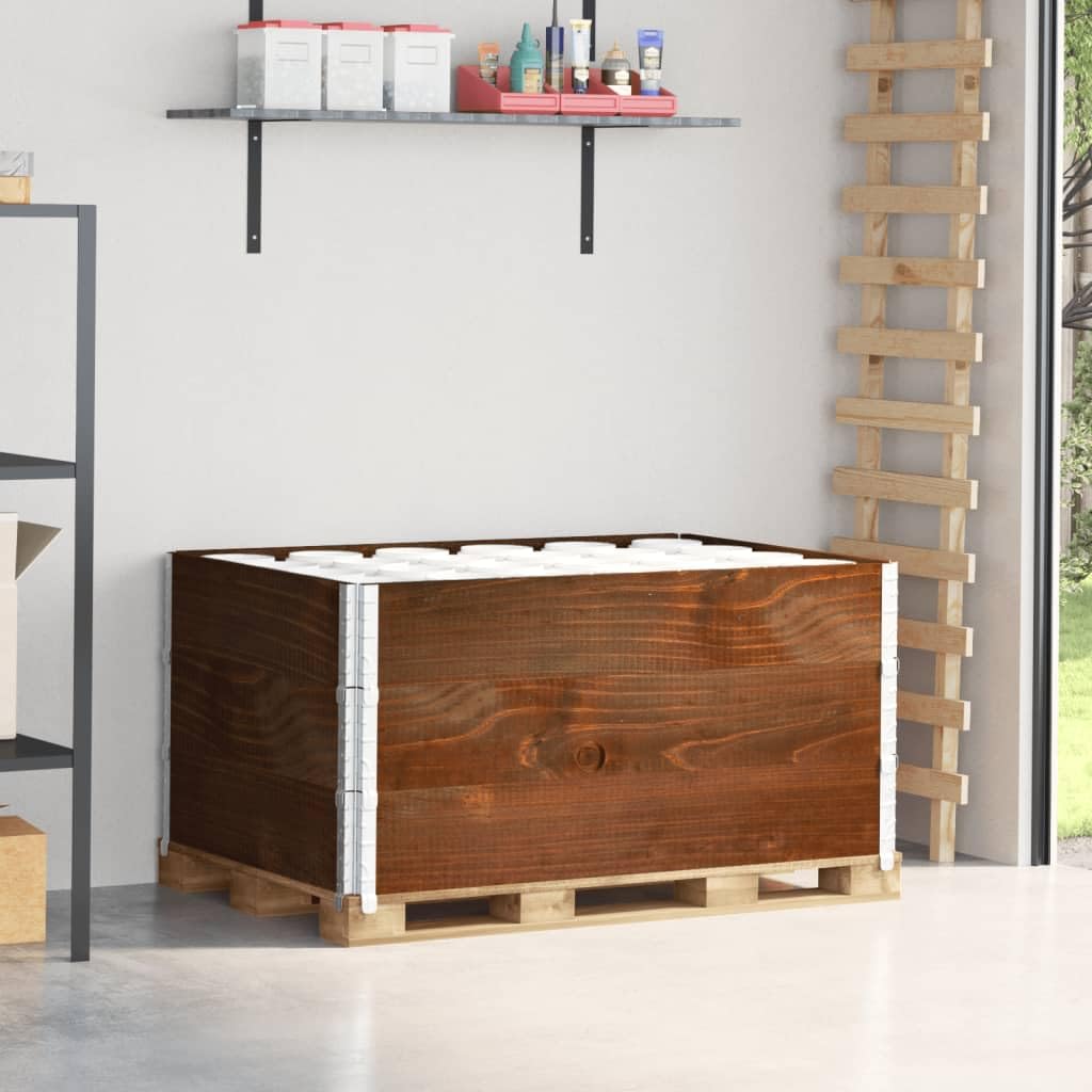 Paretali per Pallet 3pz Marroni 120x80cm Legno Massello di Pino, Movimentazione di Materiali,Pianali di carico e Pallet, 26.8kg-3295369