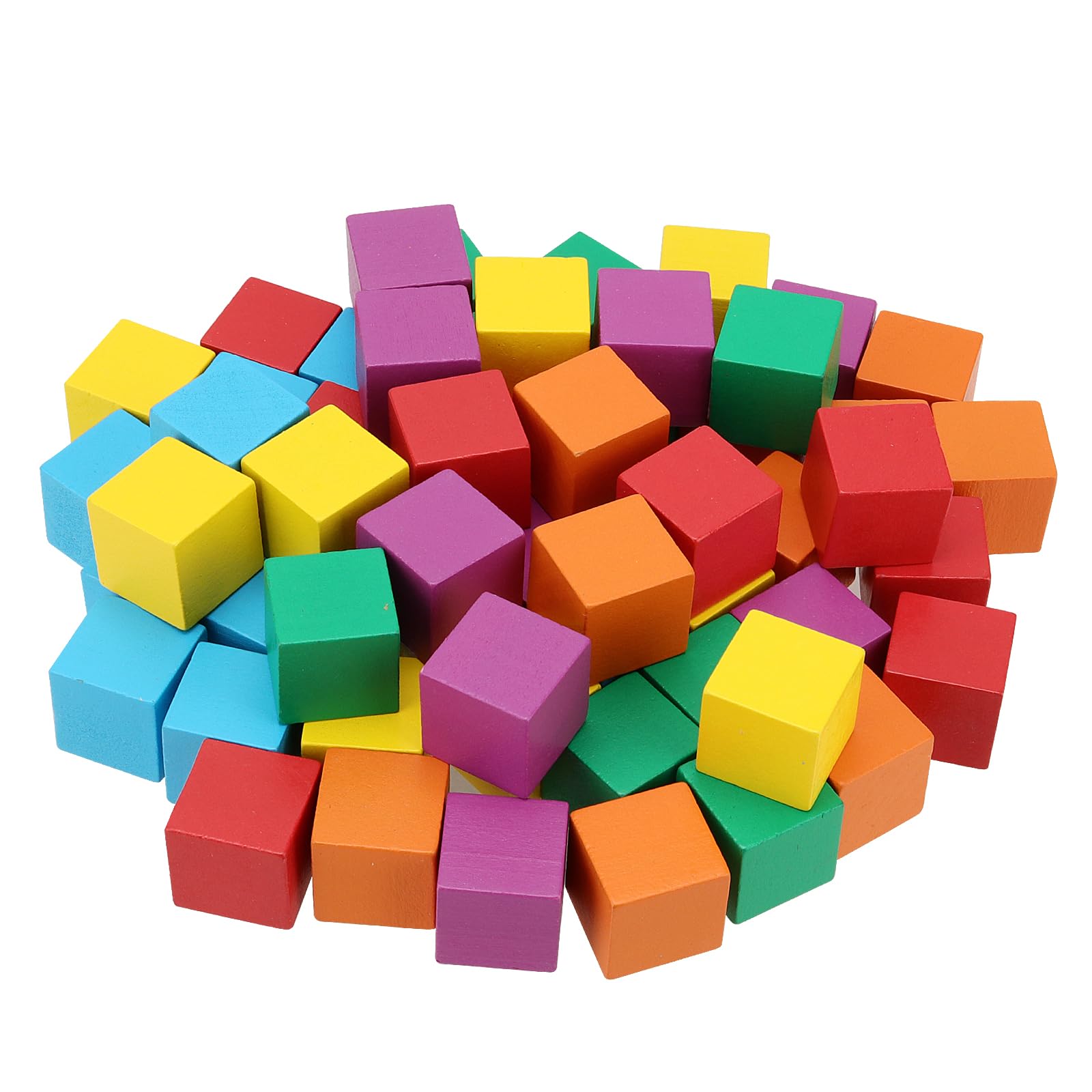 KEILEOHO 120 PCS 2.5 x 2.5 x 2.5cm Wood Cubes, 6 Colors Small Craft Wooden Cubes, Colour Wood Cube Blocks for DIY Crafts