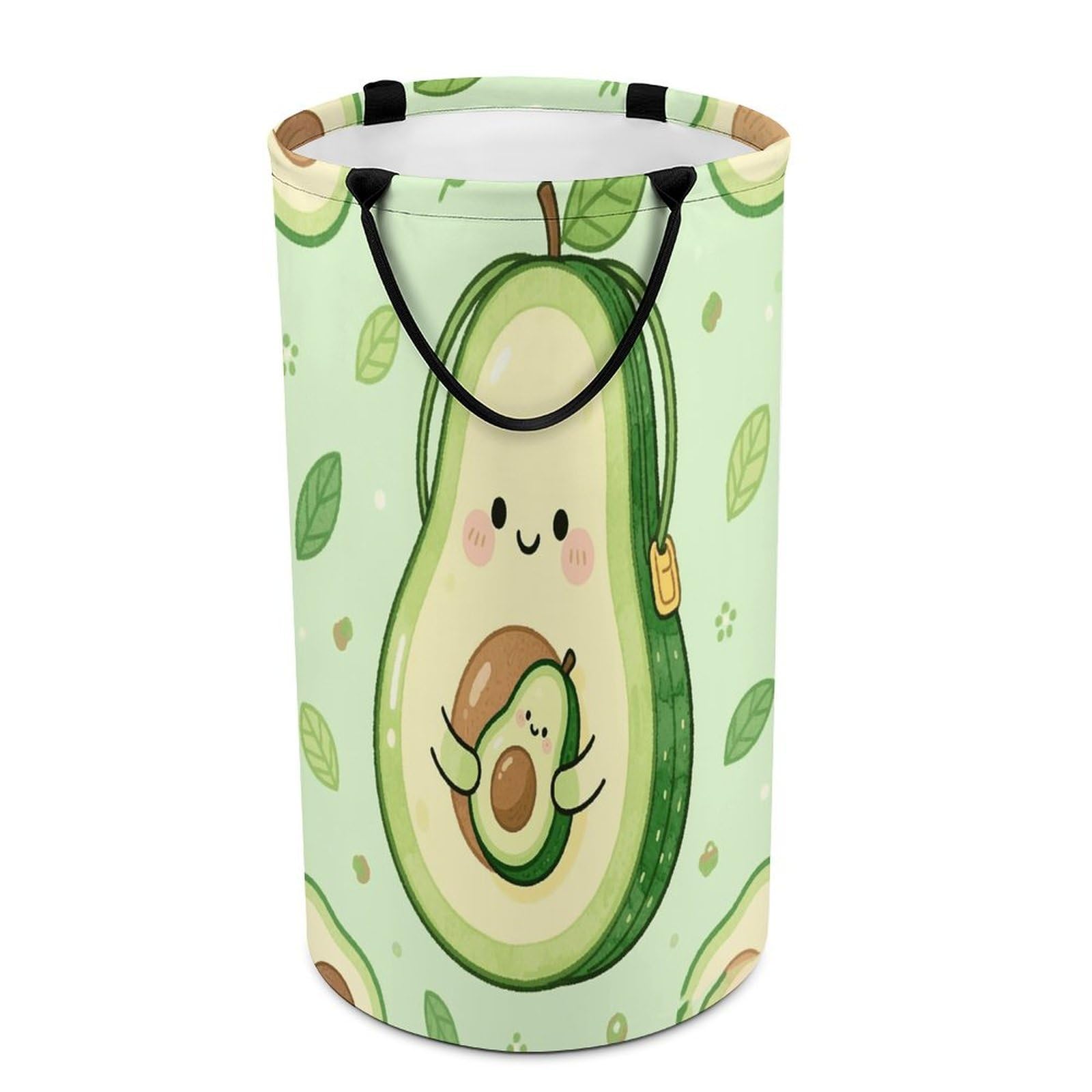 Avocado Green Laundry Hamper Waterproof Polyester Laundry Baskets Collapsible Dirty Clothes Storage Basket Clothes Hampers with Sturdy Handles for Travel Bedroom