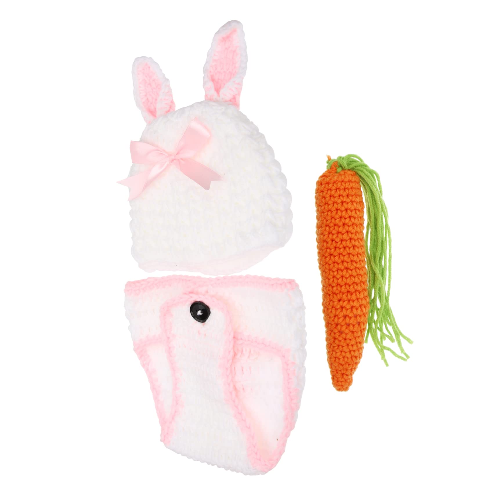 BESTonZON 4 Ensembles Costume de style lapin accessoires nourrisson trousse mignon déguisement enfant tenue de photos de photo nouveau-née séance photo de vêtements nouveau-nés fil