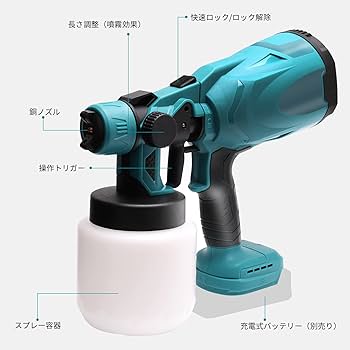 Amazon | Holedaya コードレススプレーガン 充電式 電動スプレー