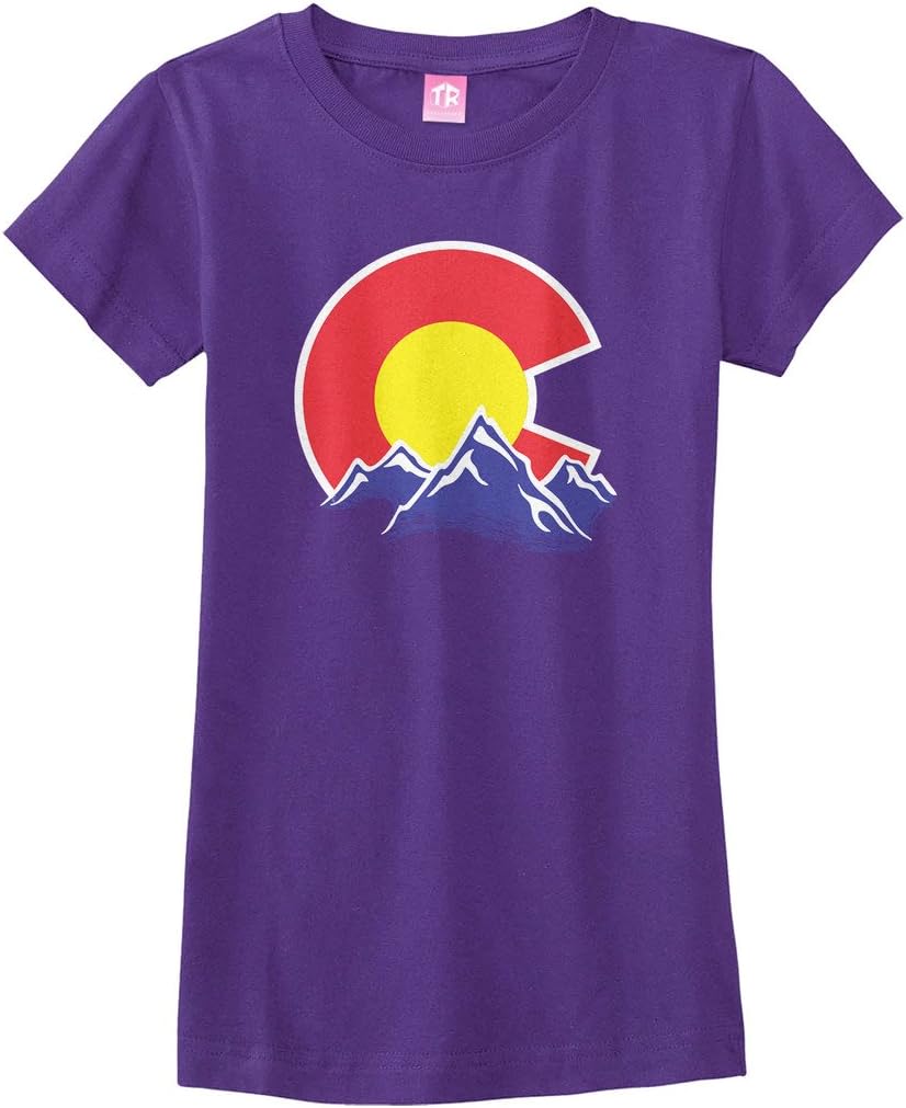 Threadrock Big Girls' Colorado Mountain Fitted T-Shirt