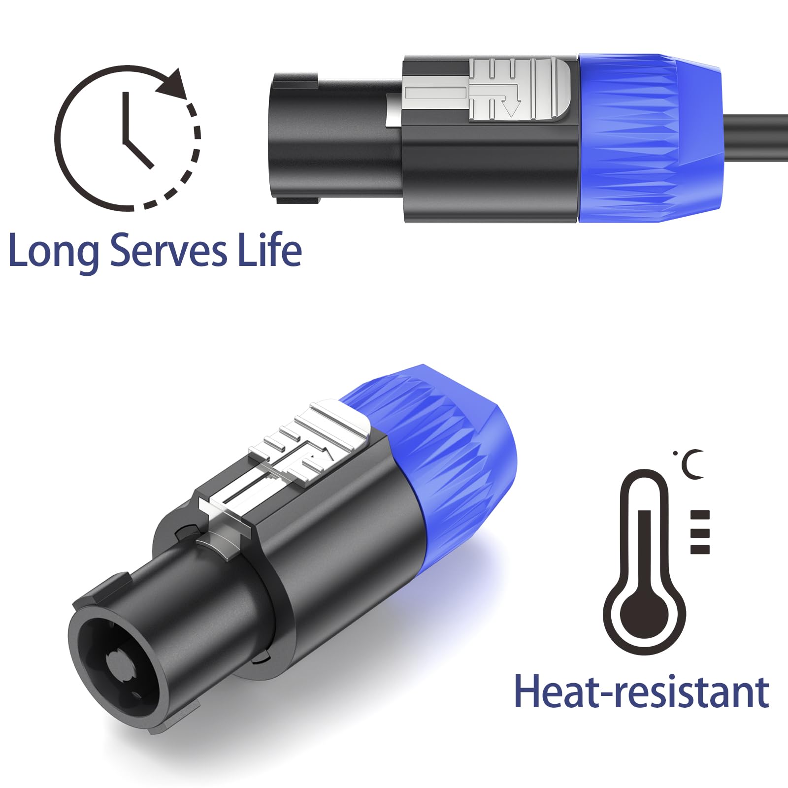 Wecan Connecteur de haut-parleur à angle droit 4 broches, Speakon, prises NL4FX et NL2FX avec fermeture rotative
