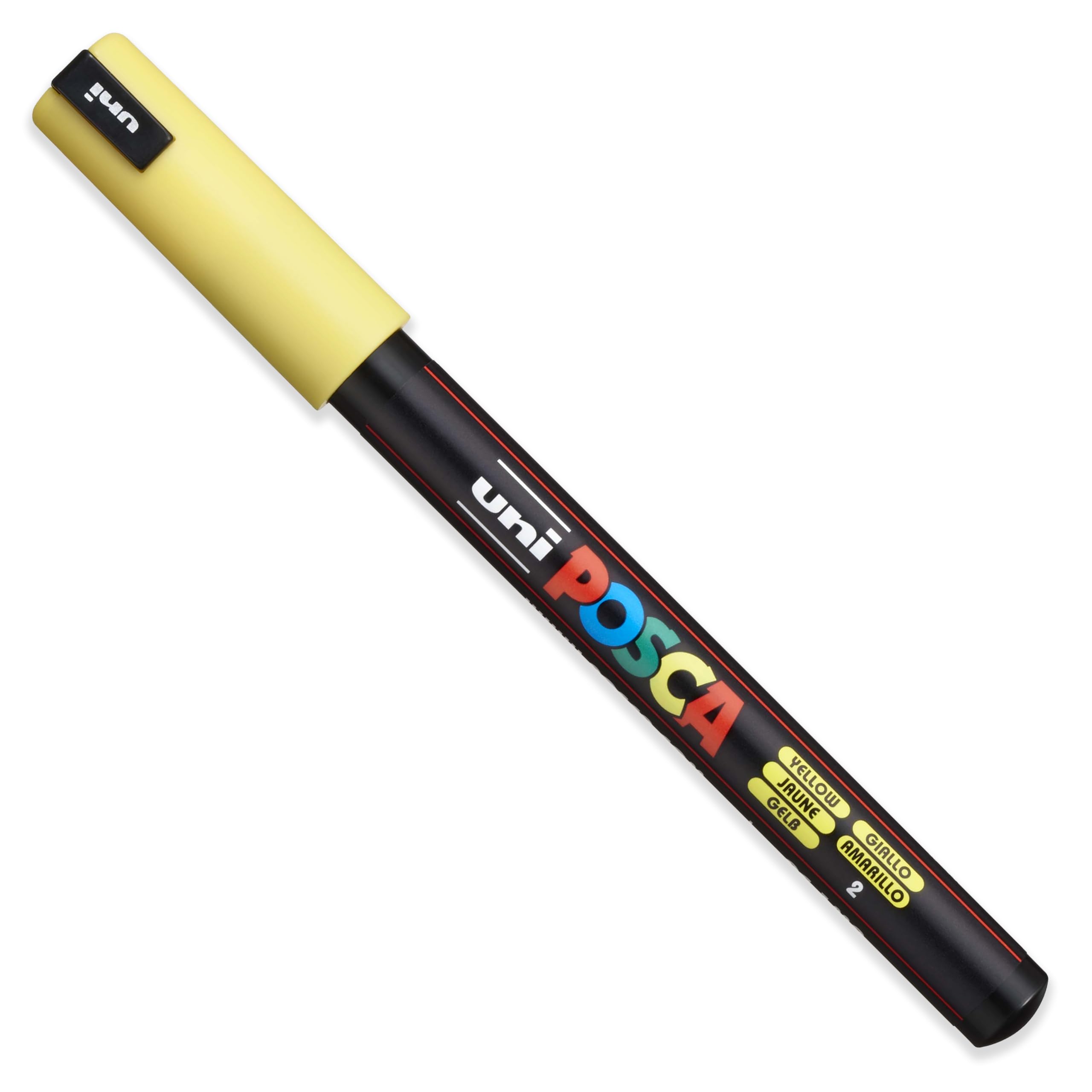 Posca Pennarello permanente a base d'acqua, versatile, punta da 0,7 mm, ultra fine, confezione regalo in plastica con 18 penne con extra nero e bianco
