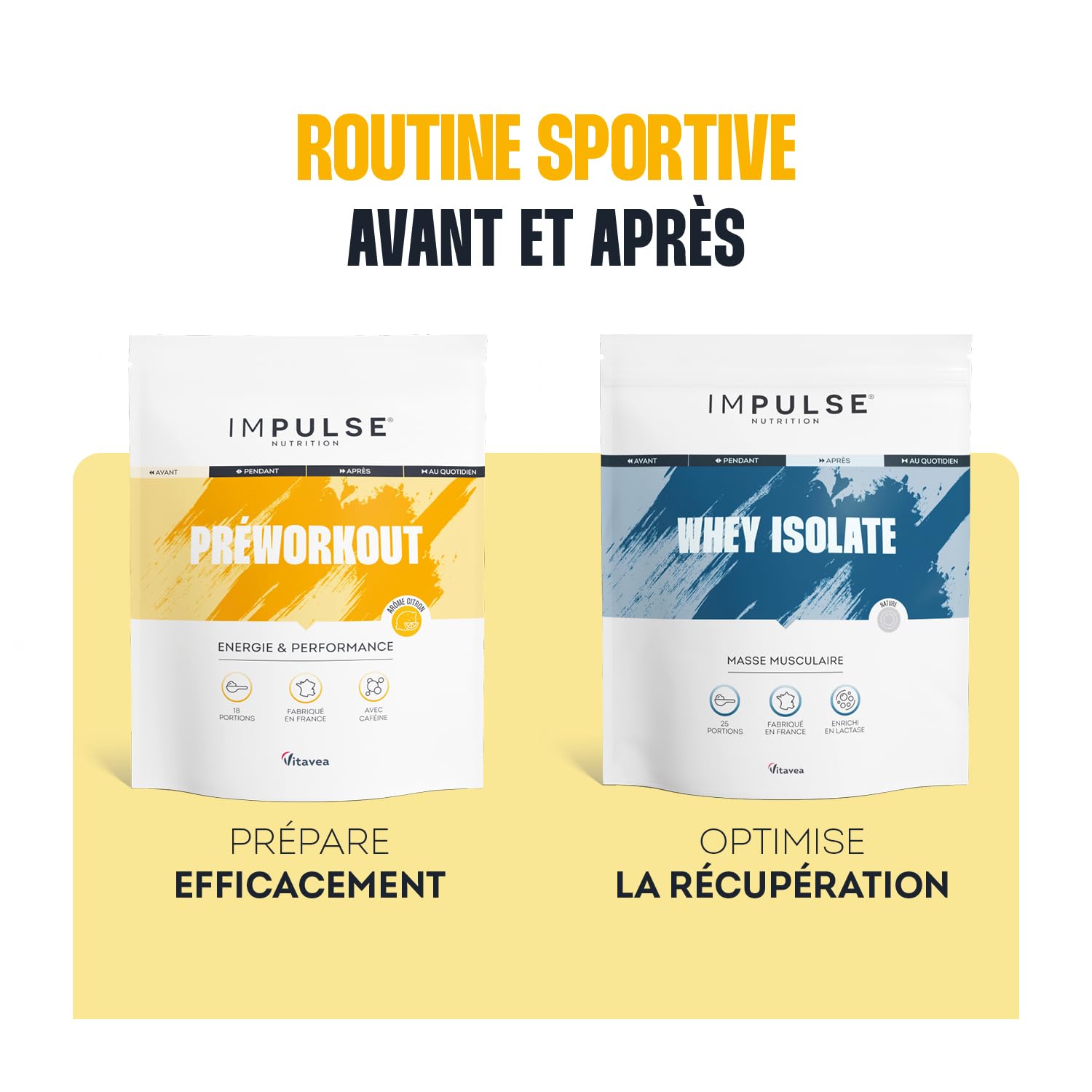 Impulse Nutrition - Préworkout Citron - 200mg Caféine - Cure 18 jours | Énergie, Focus & Performance - Congestion & Endurance Optimale - 200mg Caféine, BCAA, Bêta-alanine - Fabriqué en France