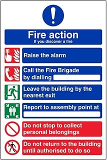 Fire Action - General Fire Action 6 Message - 150 X 200mm Restickable Safety Sign