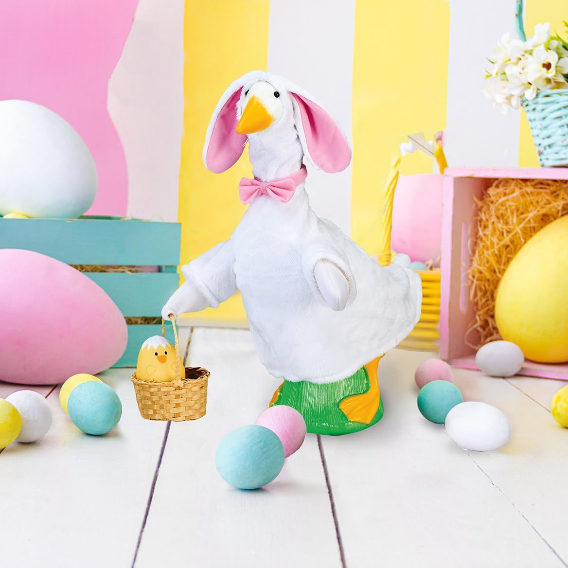Fox Valley Traders Gaggleville Easter Bunny Baby Goose Outfit, Fits Baby 17" H Statue