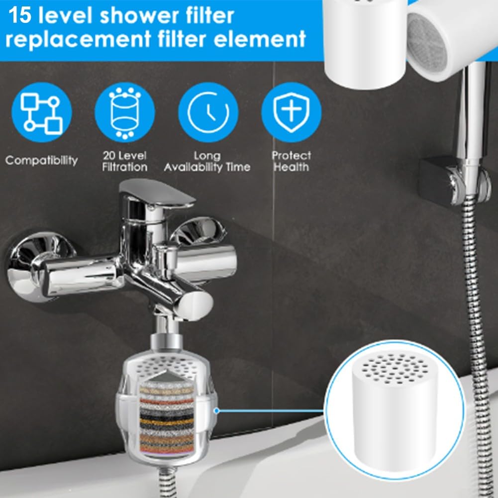 Douchefilter vervangende cartridge met 15 fasen filtratie voor schoon