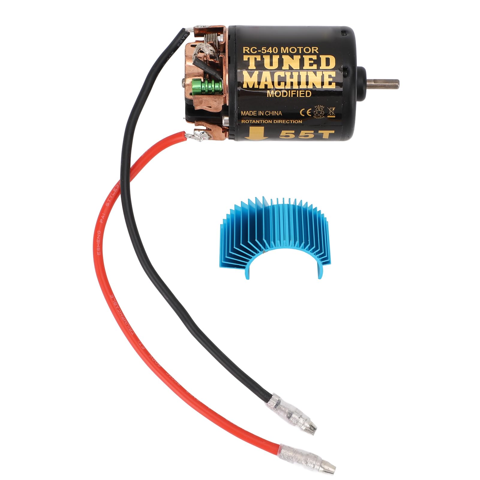 Auto RC 540 Motore Spazzolato, Motore Spazzolato per Auto Crawler 1/10 RC con Dissipatore di Calore Blu, per Redcate, per SCX10 Assiale, per D90, per HPI (55T)