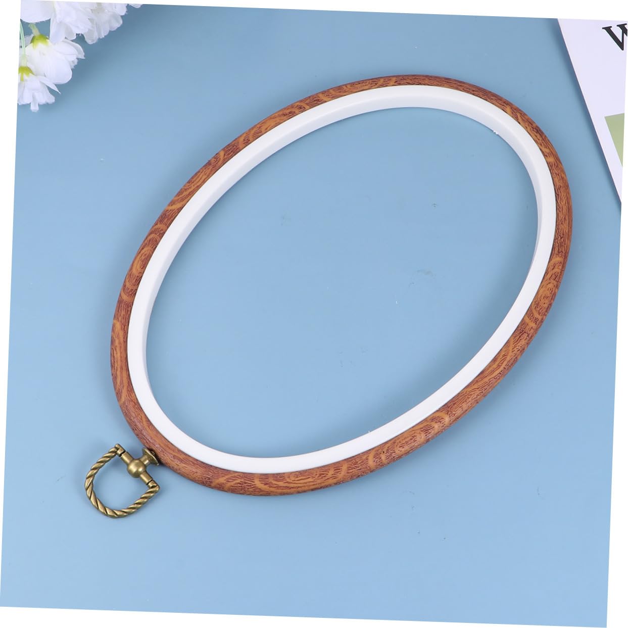 TOPBATHY 3 Stück Ovaler Stickrahmen Imitat Holzrahmen für DIY Kreuzstich und Handarbeit Vielseitiges Bastelwerkzeug für Nähen Quilten und Wanddekoration für Anfänger und DIY liebhaber
