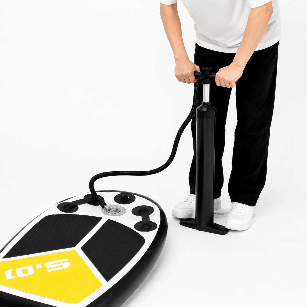 Planche de Surf Enfant Gonflable avec Valve d'Inflation Poignées Boîte d'Aileron et D-Rings Accessoires en PVC et Plastique Fonction Adaptée aux Loisirs Aquatiques Plage et Baignade