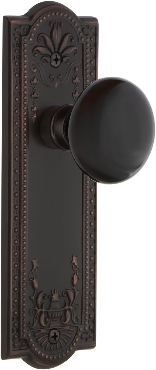 Nostalgic Warehouse Meadows Plate with Black Porcelain Knob, Single Dummy, Antique Pewter