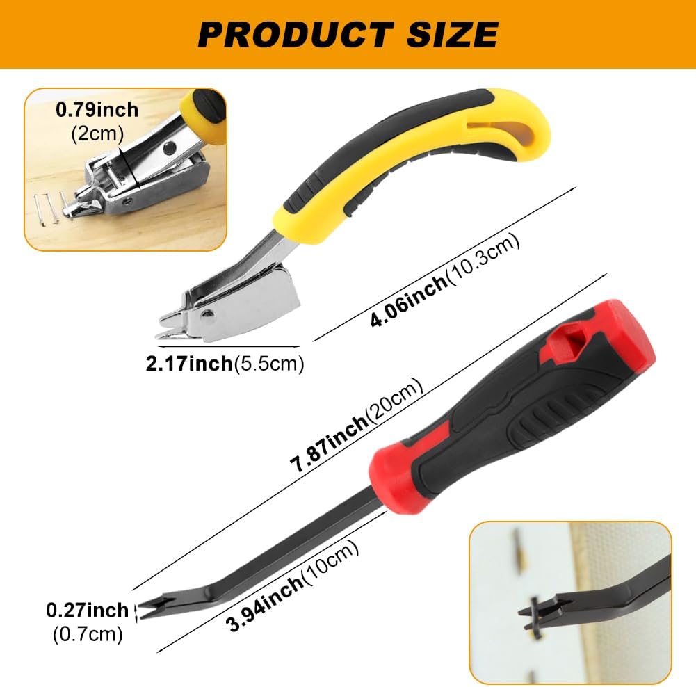 2PCS Staple Removers, Heavy Duty Staple Remover, Staple Puller Tool Upholstery Stapler Puller Lifter for Carpet,Wood,Floor, Furniture, Construction