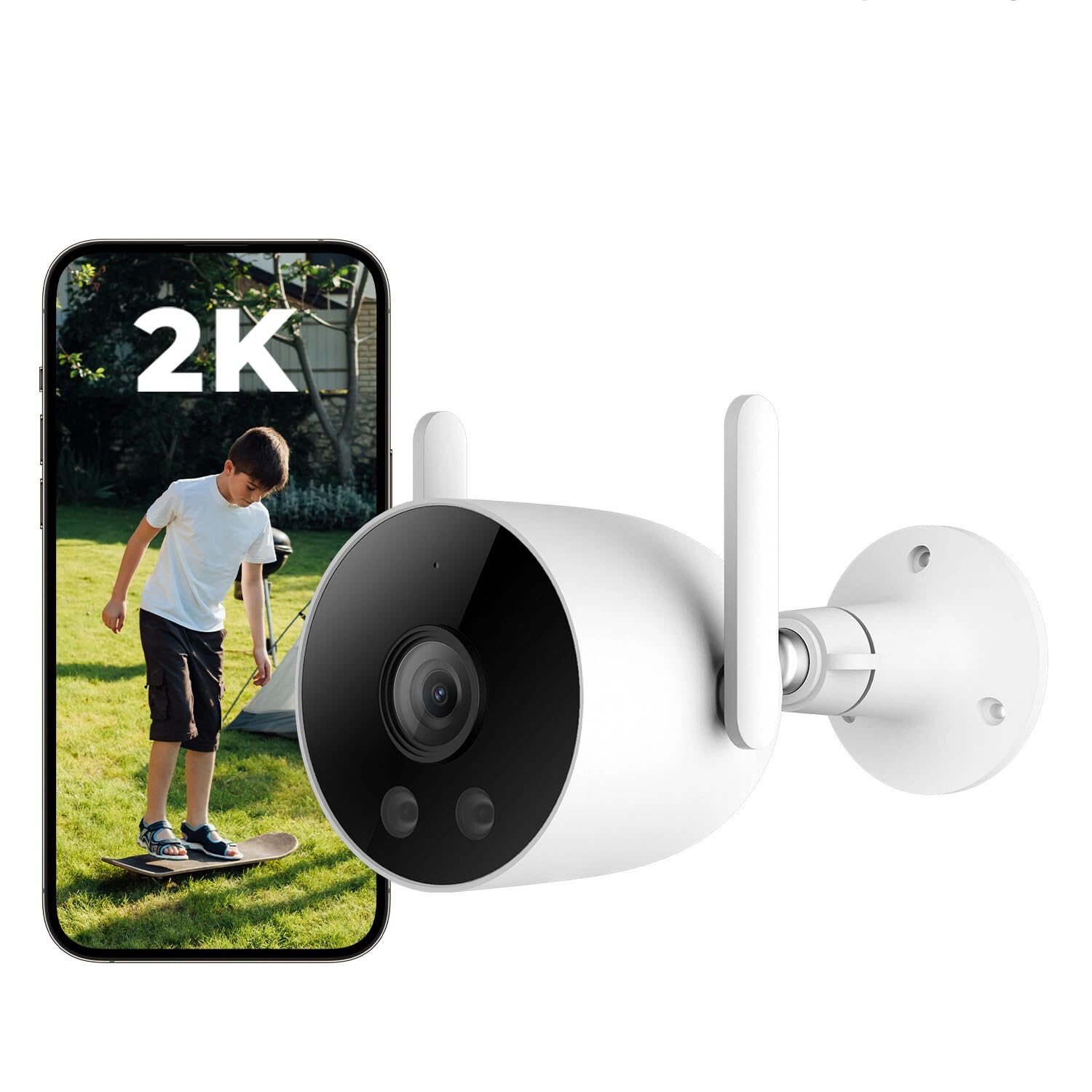 IMILAB 3MP/2K WiFi Cámara de Seguridad Exterior, Visión Nocturna en Color, Detección de Personas, Audio Bidireccional, Alertas de Movimiento, Compatible con Xiaomi Home, microSD hasta 256 GB(EC3 Lite)