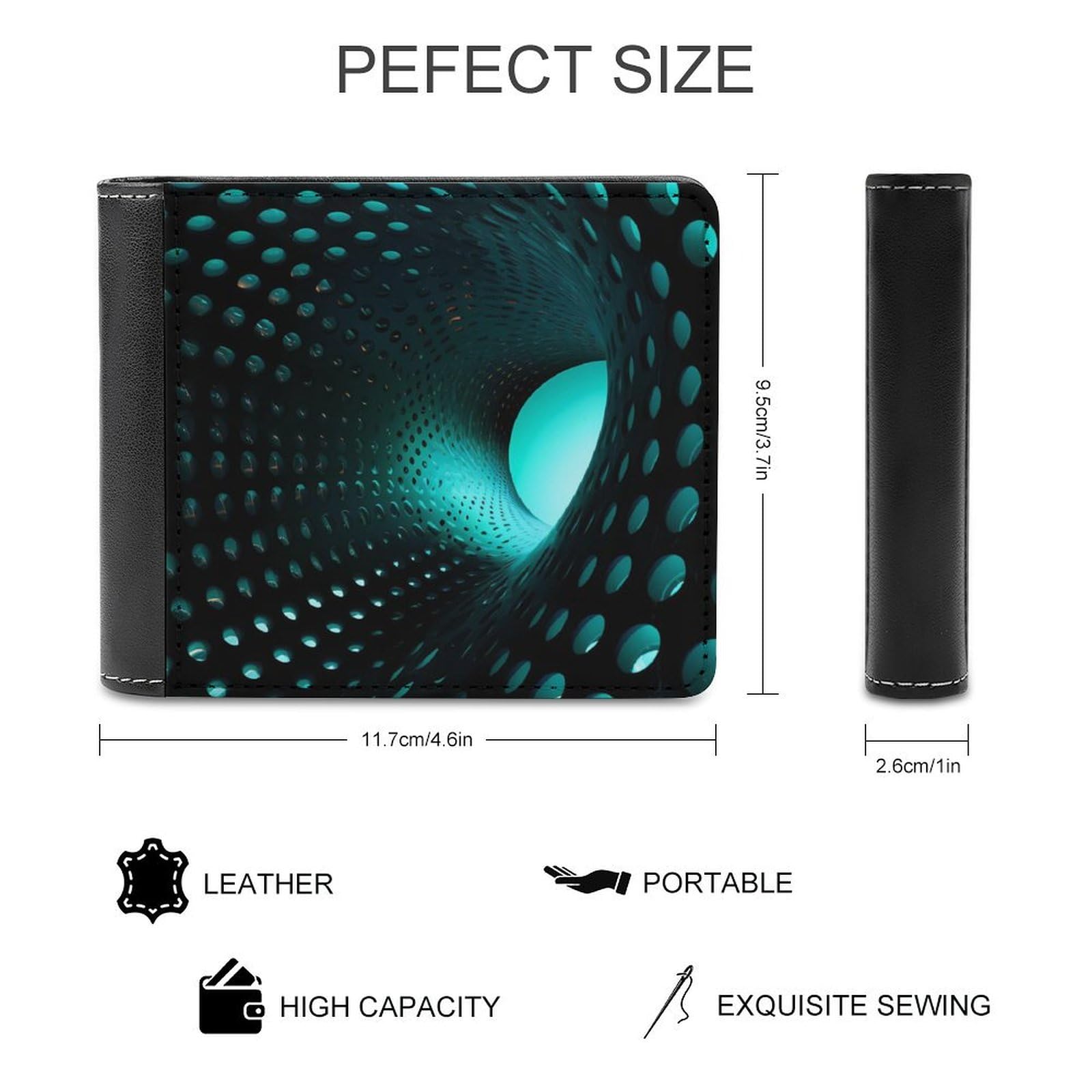 Optical Illusion 3D Funny Billfold Wallet Credit Card Holder Slim Passcase Pouch Purse for Men Women