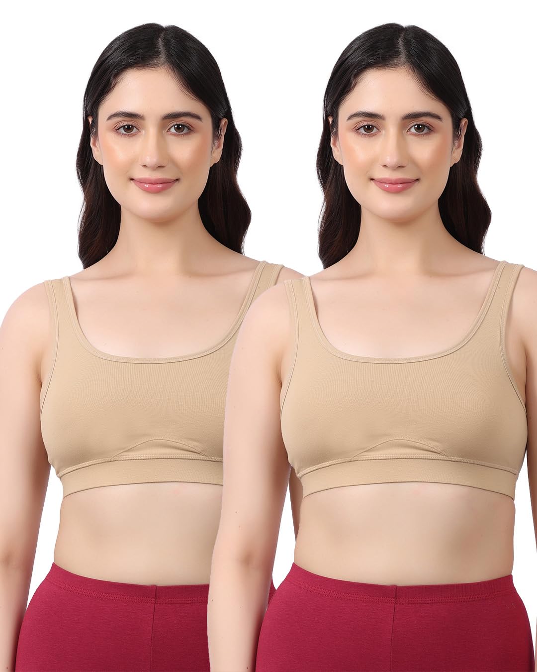 lavos Bamboo Cotton Comfort Sleeping Bra for Women, Slip On Bras to Wear at Home, Non-Padded & Non-Wired Sports Bras, Full/High Coverage (Pack of 2, Single)-picture-37