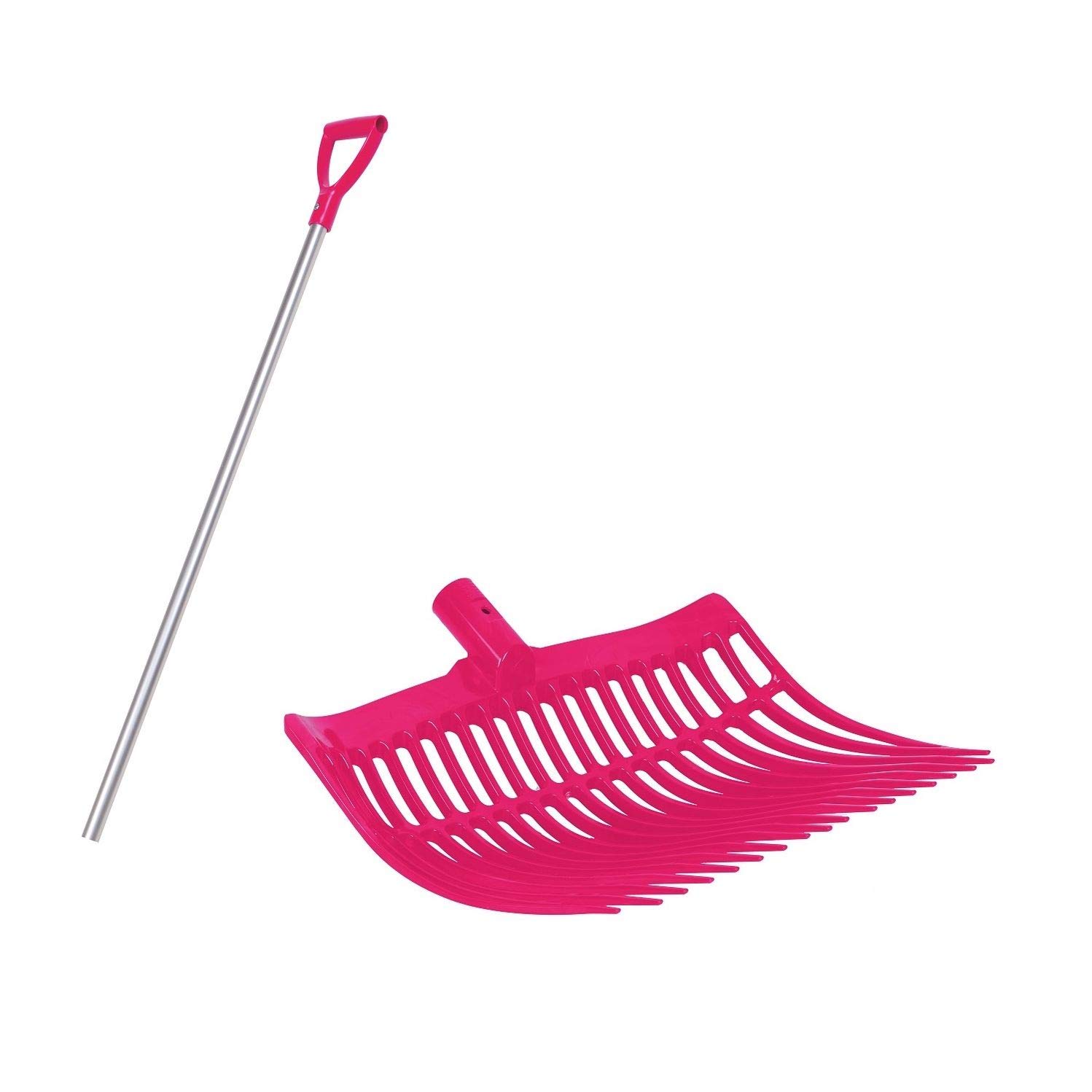NETPROSHOP Schweden Mistgabel mit Alustiel Leicht und Extrem Robust, Farbe:Pink