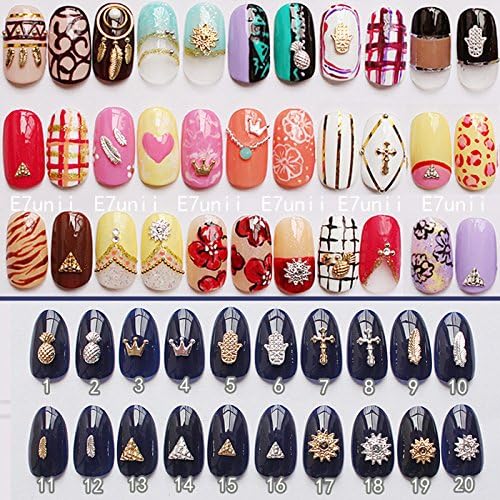 Amazon Co Jp ネイル ネイルチップ パイナップル 鳥の羽 王冠 十字架 手袋 合金 60種類 1 各5点入 1点 ビューティー