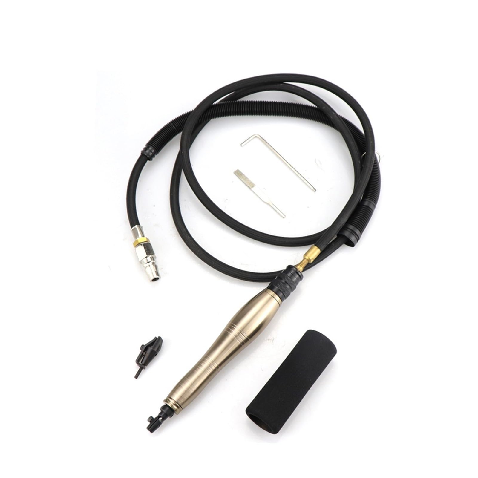 Kit de amoladora de aire comprimido Micro Máquina de corte y pulido de archivos alternativos neumática de archivo de aire ultrasónico con tubo silenciador a prueba de golpes