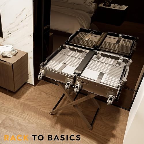 Miniatura 8 de Portaequipajes expandible de lujo para todos los tamaños de maleta, soporte plegable esencial para hoteles, AirBnB, habitación de invitados se