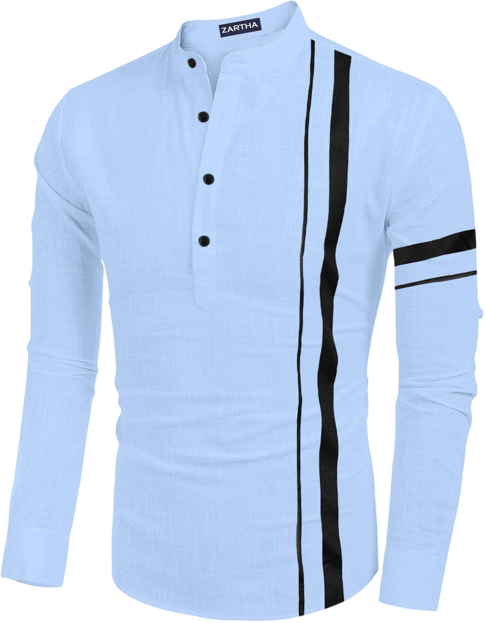 hemrin Men's Cotton Blend Casual Kurta Shirt-picture-12