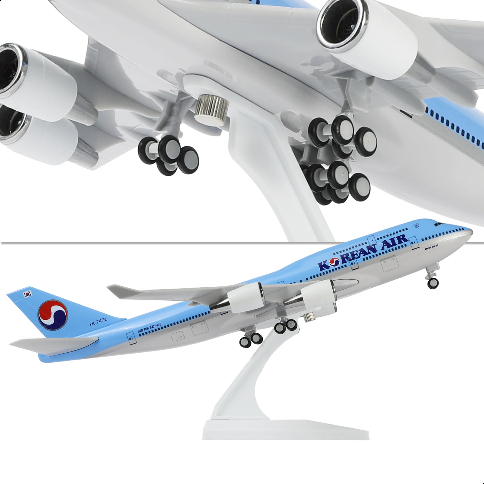 1/240 Korea Południowa 747, model samolotu dla Boeinga 747, model samolotu ze stojakiem (długość 30 cm), wstępnie przygotowany zestaw modelarski dla dorosłych - kreatywne prezenty z lotnicy