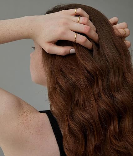 Miniatura 8 de FUNEIA Anillo chapado en oro de 14 quilates para mujeres y hombres, 0.079 in, 0.118 in, 0.157 in, 0.197 in, 0.236 in, 0.315 in, 0.394 in, anillos de