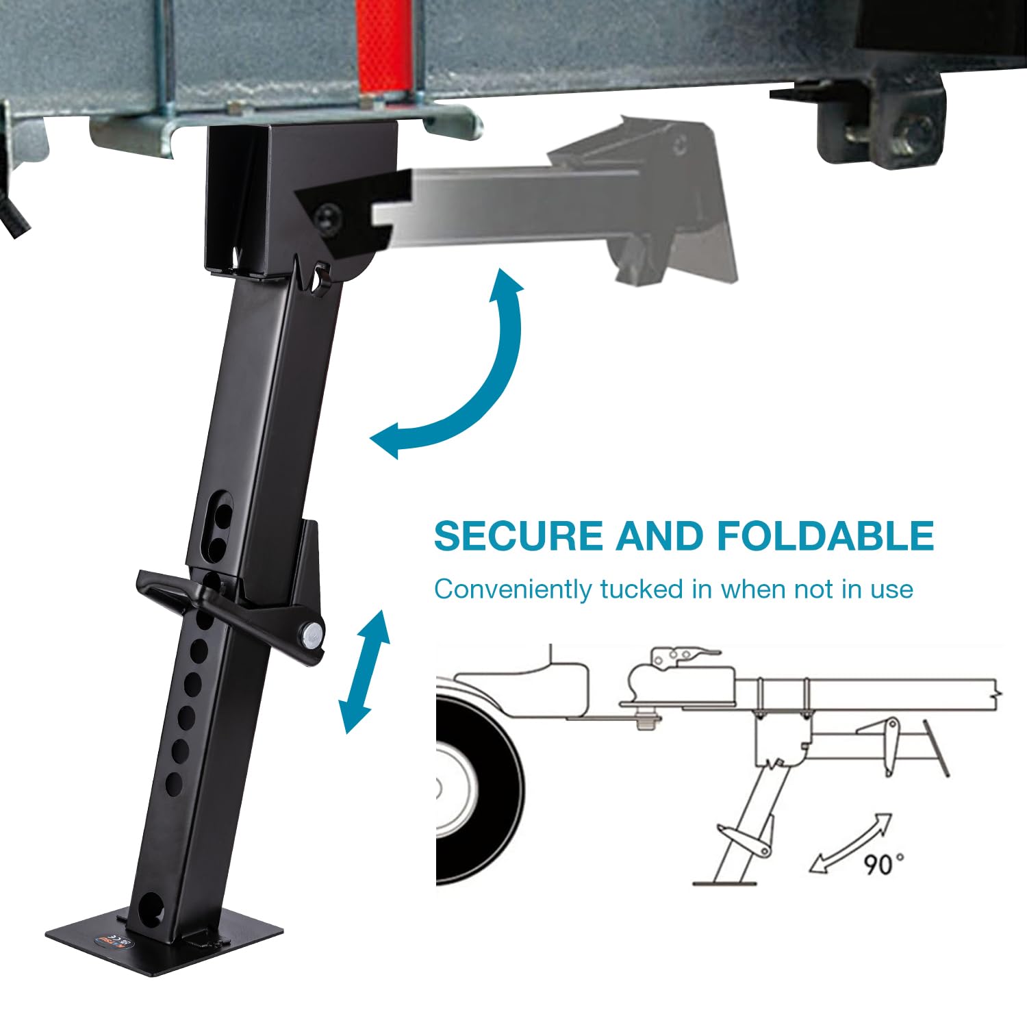 KATSU podnośniki stabilizujące do kampera, 2 szt. 11-1/2 cala do 45 cm, pojemność 450 kg, teleskopowa, składana przyczepa, stojaki stabilizujące i drążek podnośnikowy 161823