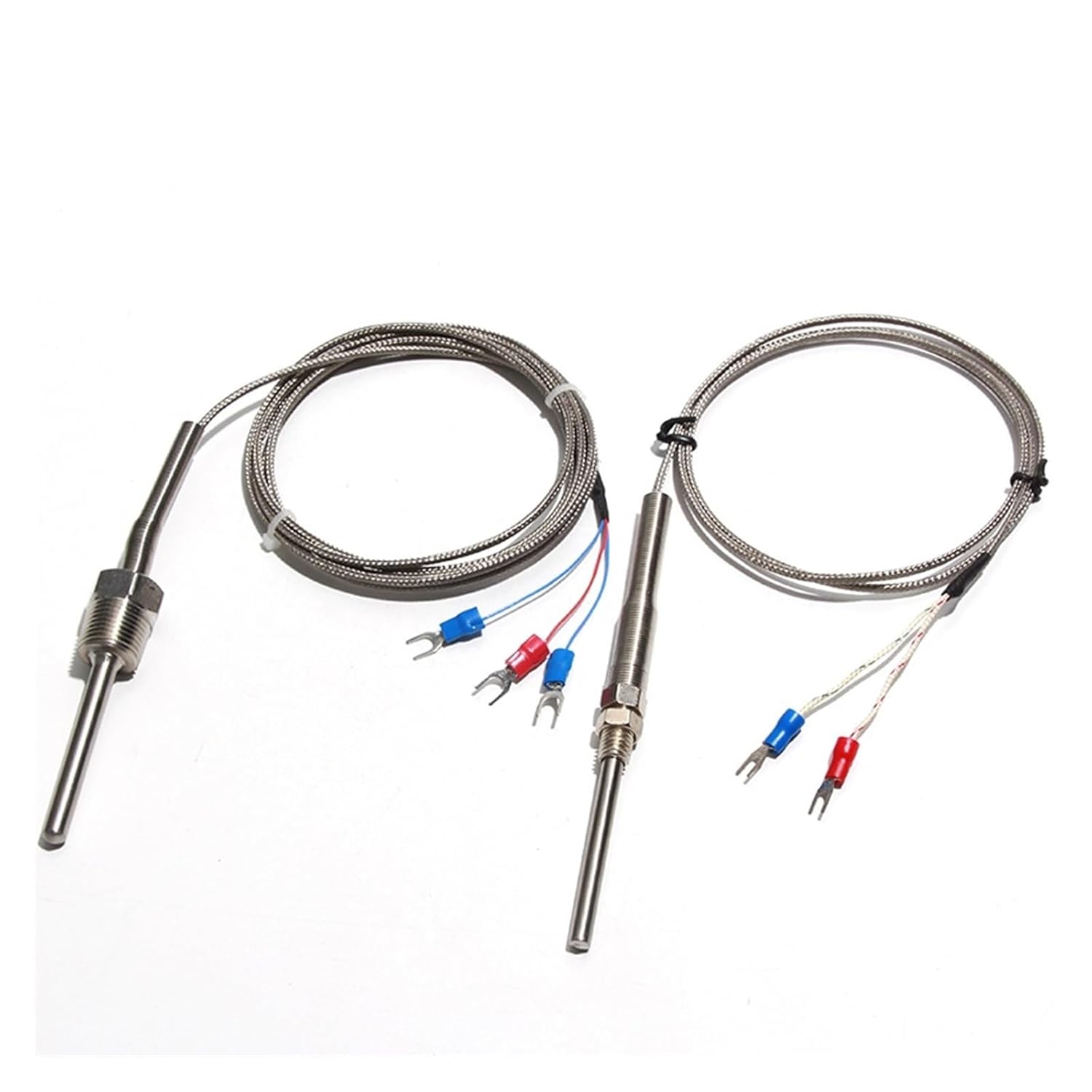 Screw-in K/PT100 Temperature Sensor, 1/8" to 3/4" NPT Thread, High Precision Industrial Probe 1pc(Cable 1M,DN6-PT100)